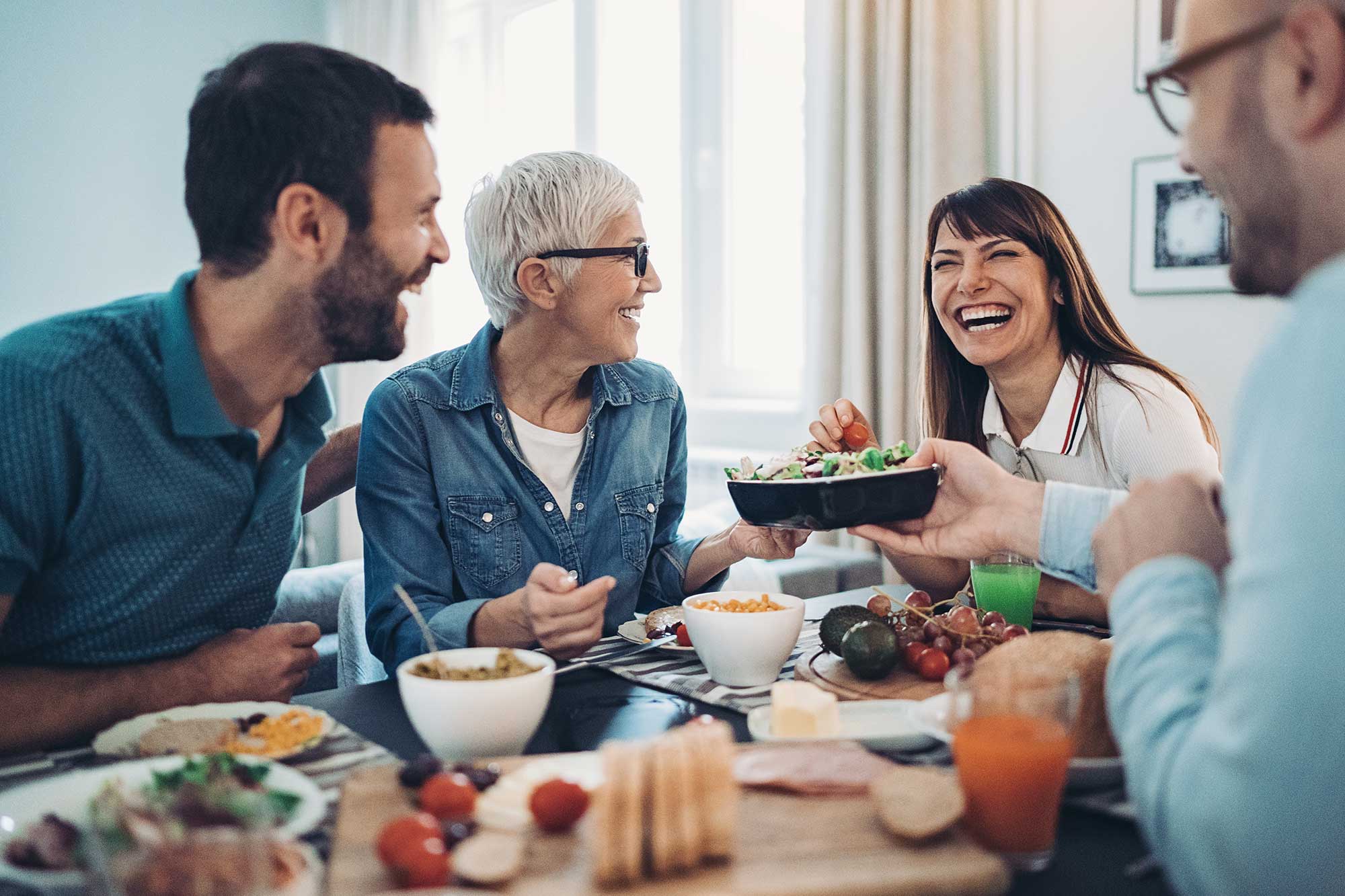 Family at the dinner table.